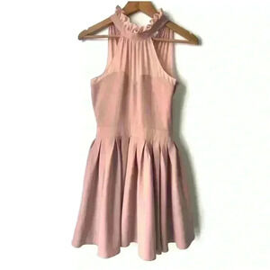 Blaque Labil Womens Pink Feminine Ruffle Petal Pink Coquette Dainty Dress XS
